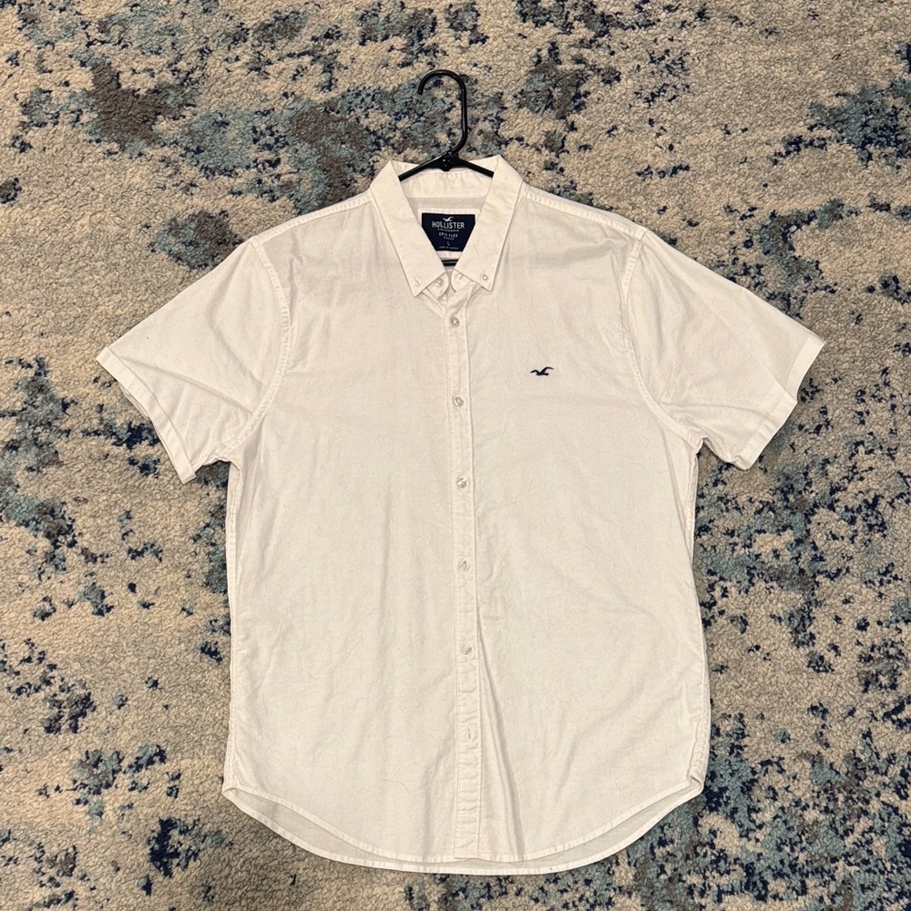 Hollister White Casual Button Down Shirt